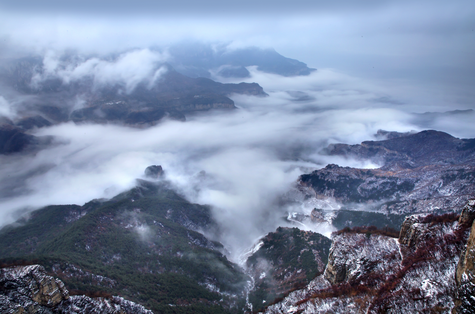 下雪了，太行大峡谷开启“2020年冬季雪景模式”，快来这幅水墨画里走一走！