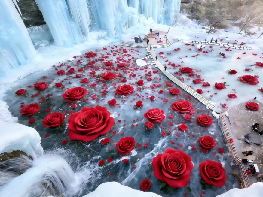 林州太行大峡谷邂逅冰封玫瑰，88元年卡承包你的四季浪漫~